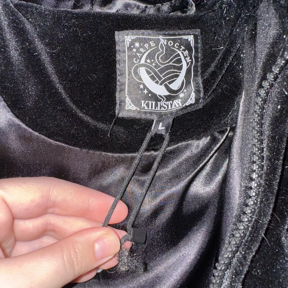 Killstar Black Faux Fur Trim Puffer Jacket - Picture 3 of 3